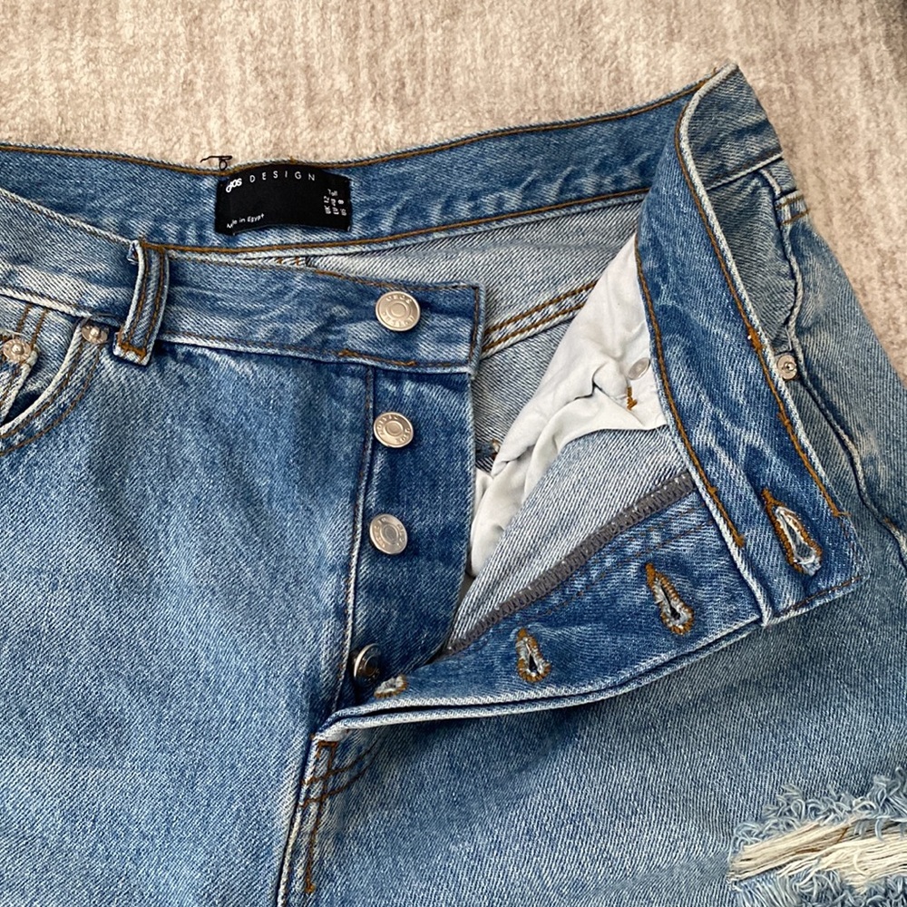 ASOS High Waist Denim Shorts - Light Blue - Picture 6 of 8